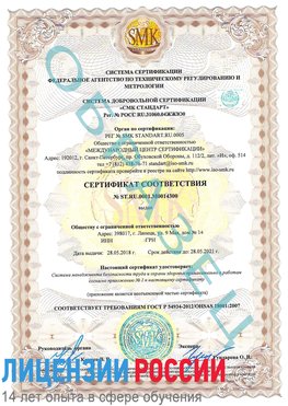 Образец сертификата соответствия Щекино Сертификат OHSAS 18001